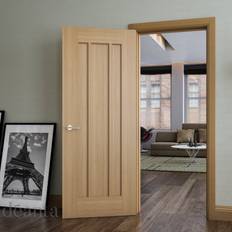 Doors Deanta Oak Unfinished Norwich 3P FD30 Interior Door (x198.1cm)