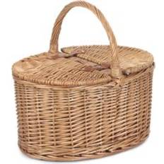Cotton Baskets RED HAMPER Light Steamed Oval Lidded Basket