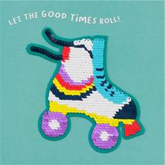 Redback Cards Shine Sequin 'Good Times' Roller-Skate Greetings with Peel Off Patch