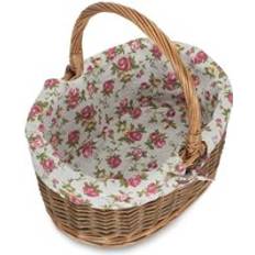Cotton Baskets RED HAMPER Oval Unpeeled Willow Shopping With Garden Rose Basket