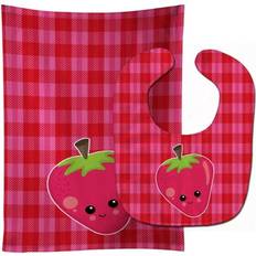 Gift Sets Carolines Treasures Baby Bib & Burp Cloth Strawberry Face