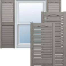 Timber Windows Ekena Millwork 67 Lifetime Vinyl Standard Cathedral Top Center Open Louvered Pair Clay Timber Window Shutter