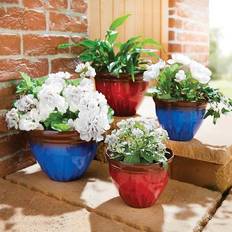 Coopers of Stortford Glazed Plastic Planters Set 4. 2