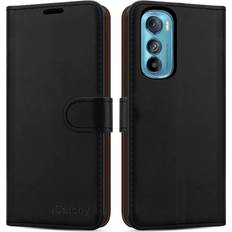 iCatchy Black For Motorola Edge 30 Phone Wallet Book