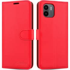 iCatchy Red Xiaomi Redmi A1 Leather Stand View Wallet Cover