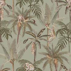 Wallpapers Holden Decor Holden Monkey Oasis Sage Wallpaper