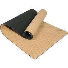 Fitness Navaris Cork Yoga Mat Non-Slip Natural Eco-Friendly Fitness Mat with Shoulder Strap Perfect for Pilates, Hot Yoga, Outdoor Sports