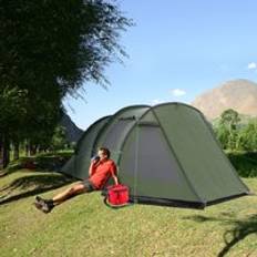 Tents for 2 OutSunny Camping Tent with 2 Rooms for 3-4 Persons Green
