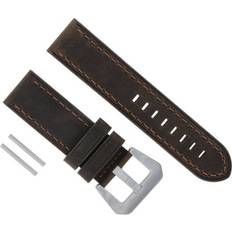 Men Watch Straps Ewatchparts 24MM COW LEATHER BAND FOR ANONIMO MILITARE SAILOR DARK BROWN