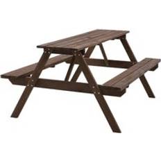 Living and Home Solid Wood Picnic Patio Dining Set