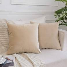 JUSPURBET Khaki Velvet Throw Pillow Covers 22x22 Set of 2 Cushion Cover Green