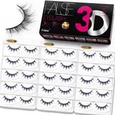 Eliace False Eyelashes Wispy Lashes Natural Look Fake Eyelashes 100% Handmade Reusable Soft Cat Eye Lashes Mink Fluffy Strip False Lashes 12mm Eye Lashes Pack 15 Pairs Angel Style