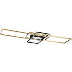 Trio Lighting Irvine Black/Brass Ceiling Flush Light 105cm