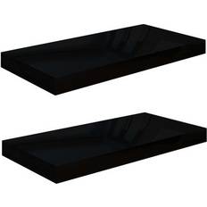 vidaXL 323830 Black Væghylde 50cm 2stk