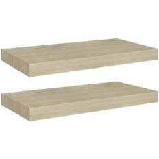 Natural Wall Shelves vidaXL 323872 Oak Wall Shelf 50cm 2pcs