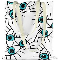 Eye Printed Tote Bag - White