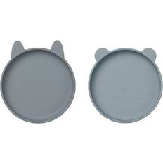 Liewood rose mix tallerken 2 Liewood Olivia Plate 2-pack Rabbit & Bear Mix