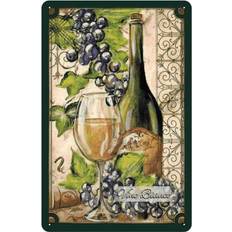 Wit Wanddecoraties Vianmo Blechschild 12 x 18 cm Vino Bianco