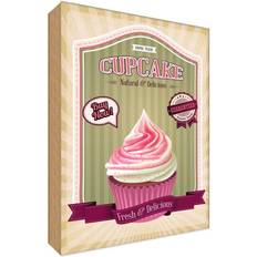 Holz Poster Vianmo Holzschild Wandschild 18x12 Cupcake Poster