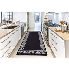 Multicoloured Entrance Mats Smart Living Nonslip Greekey Gel Door Mats Black