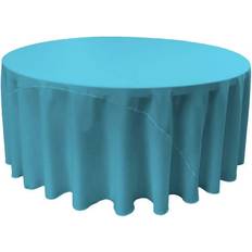 Turquoise Tablecloths 120% Lino Polyester Poplin 120-Inches Round Dark Turquoise Tablecloth Turquoise