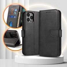 Wallet Cases OEM Schutz hülle leder tasche case bookcover flip cover für iphone 15 pro max plus Schwarz