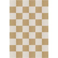 Layered Alfombras Layered Chess Wool Rug Harvest Yellow 140x200 cm Amarillo cm