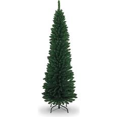 Shatchi 7Ft Artificial Flocked Slim Pencil Decorations Christmas Tree