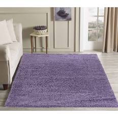 Purple Carpets & Rugs Serdim Rugs Plain Fluffy Shaggy Purple