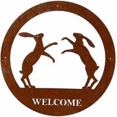 Poppyforge LTD Boxing Hare Welcome Art Large Wall Decor