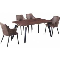 Brown Dining Sets Life Interiors 'Zarah Cosmo' LUX Dining Set 3pcs