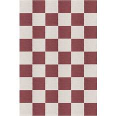 Tæpper & Skind Layered Chess uldtæppe Burgundy Rød cm
