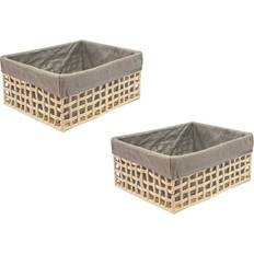 Beige Storage Boxes Topfurnishing Beige, Set of 2 Large Rope Frame Storage Box