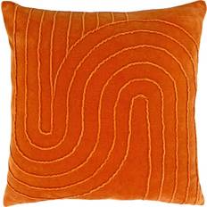 Textiles Furn Mangata Pleated Soft Velvet Cushion Orange