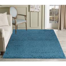 Turquoise Carpets & Rugs Serdim Rugs Plain Fluffy Shaggy Turquoise