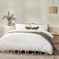 Textiles Yard Mallow Bow Tie Duvet Cover White