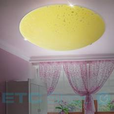 Giallo Plafoniere Eglo Di Alta Qualità In Vetro Giallo E27 Illuminazione Faretto Tondo Lampada In Metallo 32175 Plafoniera