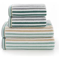 Stripes Towels Deyongs Hanover Jacquard Stripe Ribbed Bath Towel Green