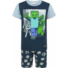 Blue Pyjamases Minecraft Undead Short Pyjama Set Navy Years