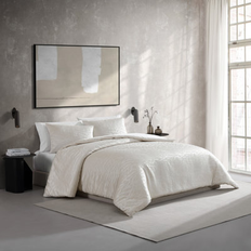 Polyester Couvre-lits Vera Wang Illusion Textured 3 Piece Comforter Set, Queen Couvre-lit Blanc