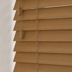 Brown - Linen Curtains & Accessories New Edge Blinds Truffle 50mm Fine Grain Slatted Drop