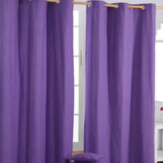 Eyelets - Purple Curtains Homescapes Cotton Plain Eyelet