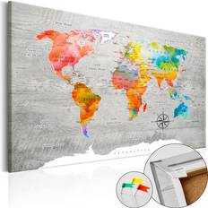 Artgeist Multicolored Travels Farverigt verdenskort Plakat