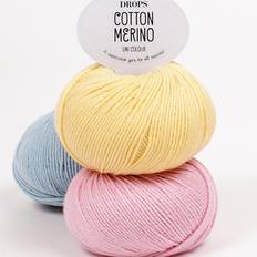 Bomull Garn Drops Design Cotton Merino Uni Colour Garn Ullmix 50 g Drops