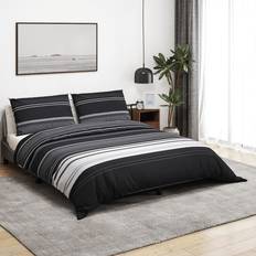Svarta Påslakan vidaXL bomull Påslakan Vit, Svart (220x220cm)