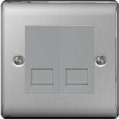 BG Nexus Metal Brushed Steel RJ11 Broadband Socket NBSRJ112