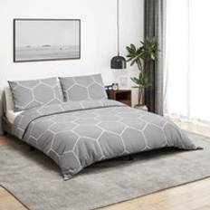 Biancheria da Letto vidaXL Set Grigio 200x200 cm In Cotone Copripiumino Grigio