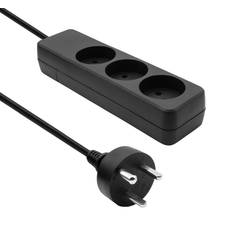 ProXtend Steckdosenleiste, Danish Power Strip 3-way 2M IT Black 2 m