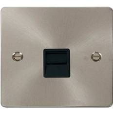 Define Brushed Steel 1 Gang Telephone Outlet With FPBS120BK