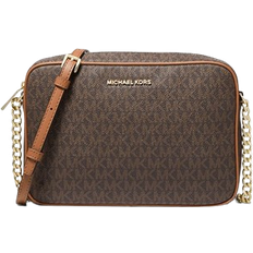 Jet Set Large Logo Crossbody Bag - Brown